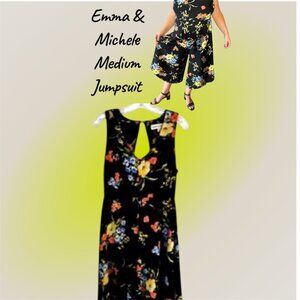 Emma & Michele Floral Wide Leg Jumpsuit - NWOT - Women's Med